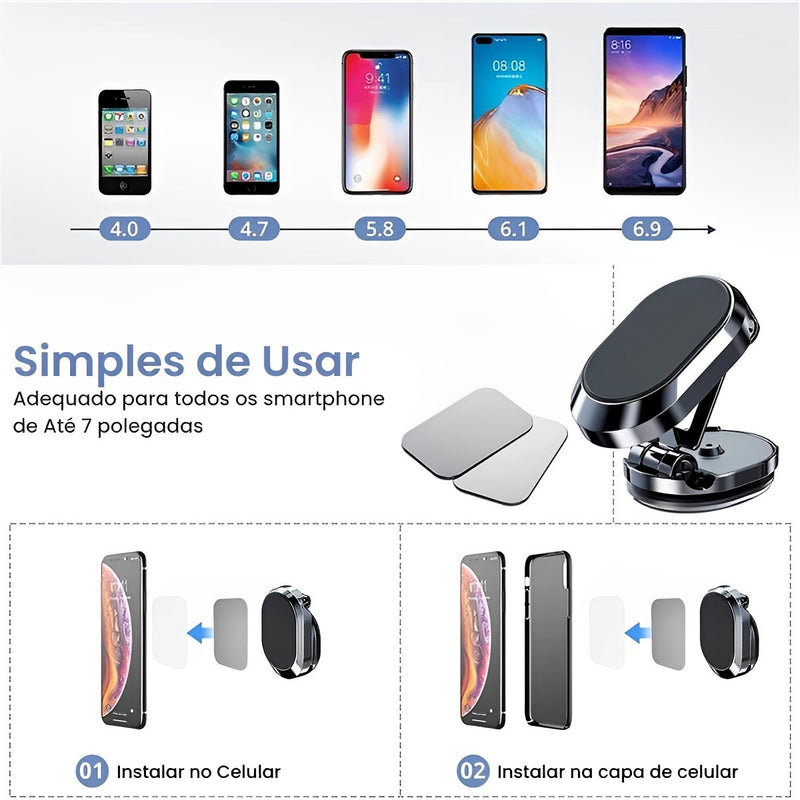 Suporte Magnético para Celular 360°