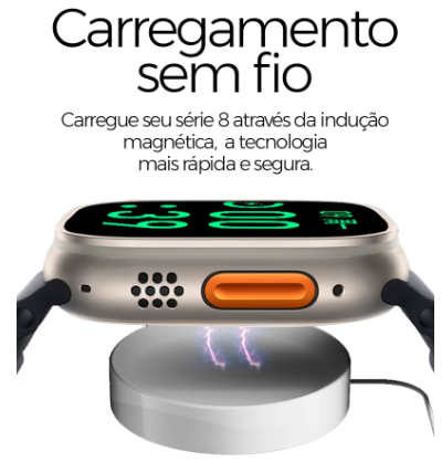 SmartWatch Ultra 8 com Carregador Magnético + Pulseira Brinde