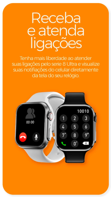 SmartWatch Ultra 8 com Carregador Magnético + Pulseira Brinde